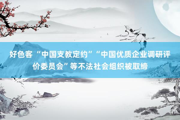 好色客 “中国支教定约”“中国优质企业调研评价委员会”等不法社会组织被取缔