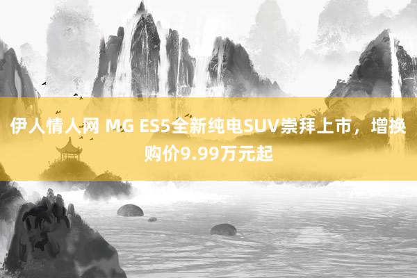 伊人情人网 MG ES5全新纯电SUV崇拜上市，增换购价9.99万元起