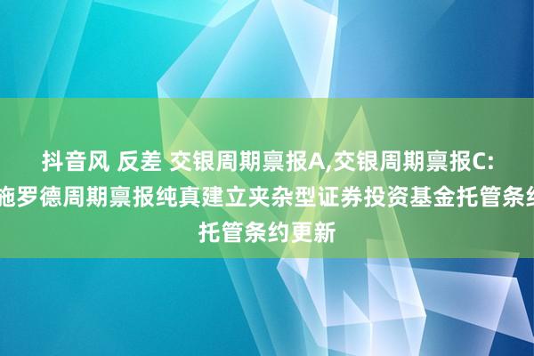 抖音风 反差 交银周期禀报A,交银周期禀报C: 交银施罗德周期禀报纯真建立夹杂型证券投资基金托管条约更新