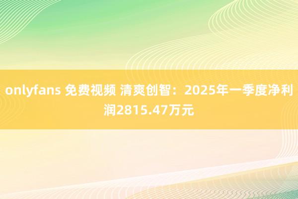 onlyfans 免费视频 清爽创智：2025年一季度净利润2815.47万元