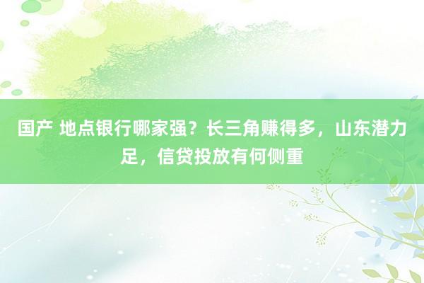 国产 地点银行哪家强？长三角赚得多，山东潜力足，信贷投放有何侧重